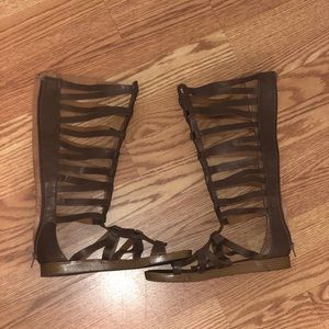 Pre-loved taupe Qupid gladiator sandals